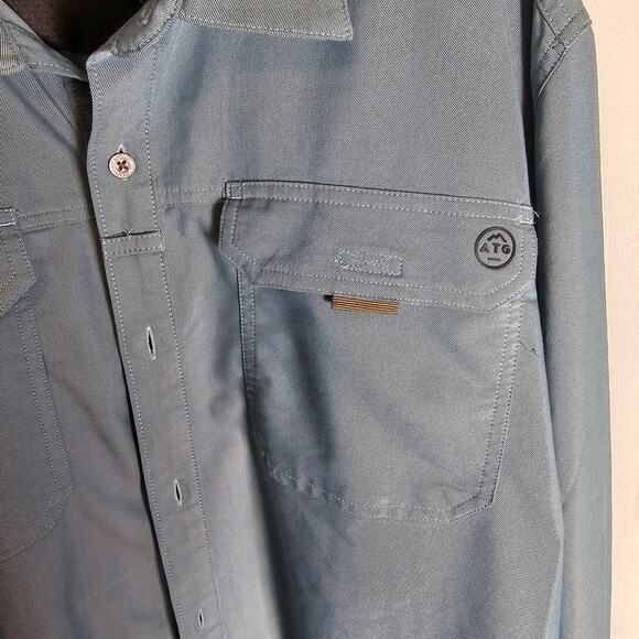 ATG by‎ Wrangler Button Down-Blue-Men's 2XL - Picture 2 of 7
